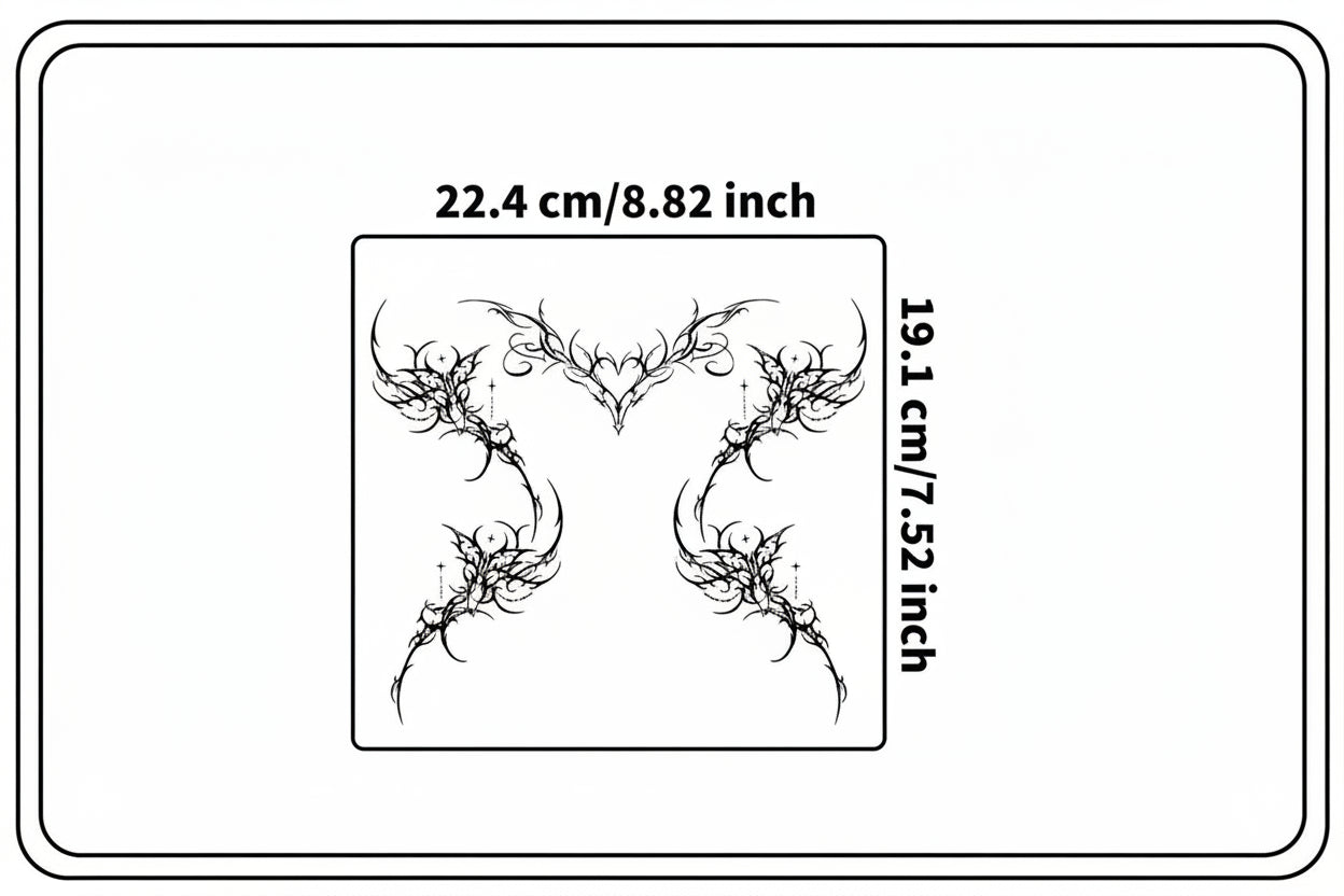 Wicked Thorn Hip temporary tattoo, view 3 — Yuka Ink