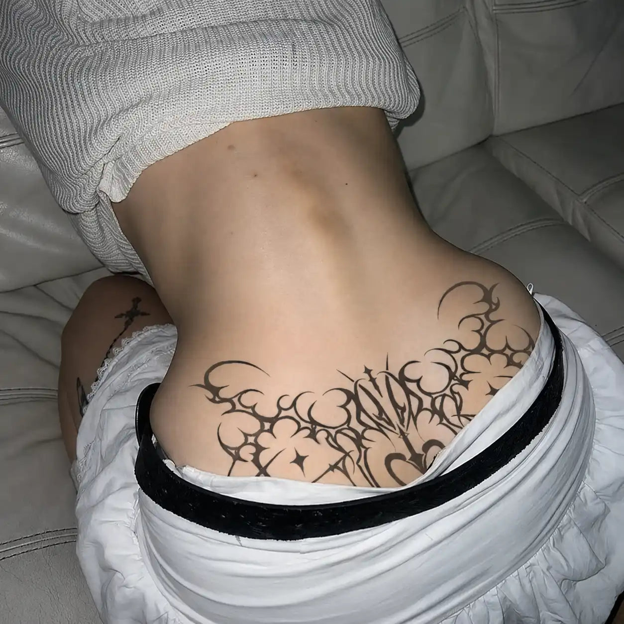 Tribal Lace Back temporary tattoo — Yuka Ink