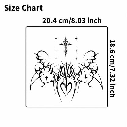 Tribal Lace Back temporary tattoo, view 3 — Yuka Ink