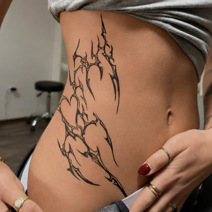 Tribal Flame Hip temporary tattoo — Yuka Ink