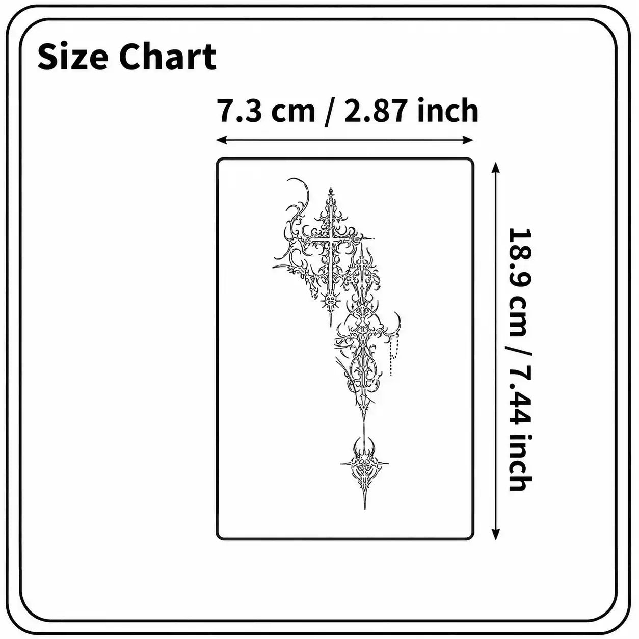 Cross Totem Sleeve temporary tattoo, view 3 — Yuka Ink