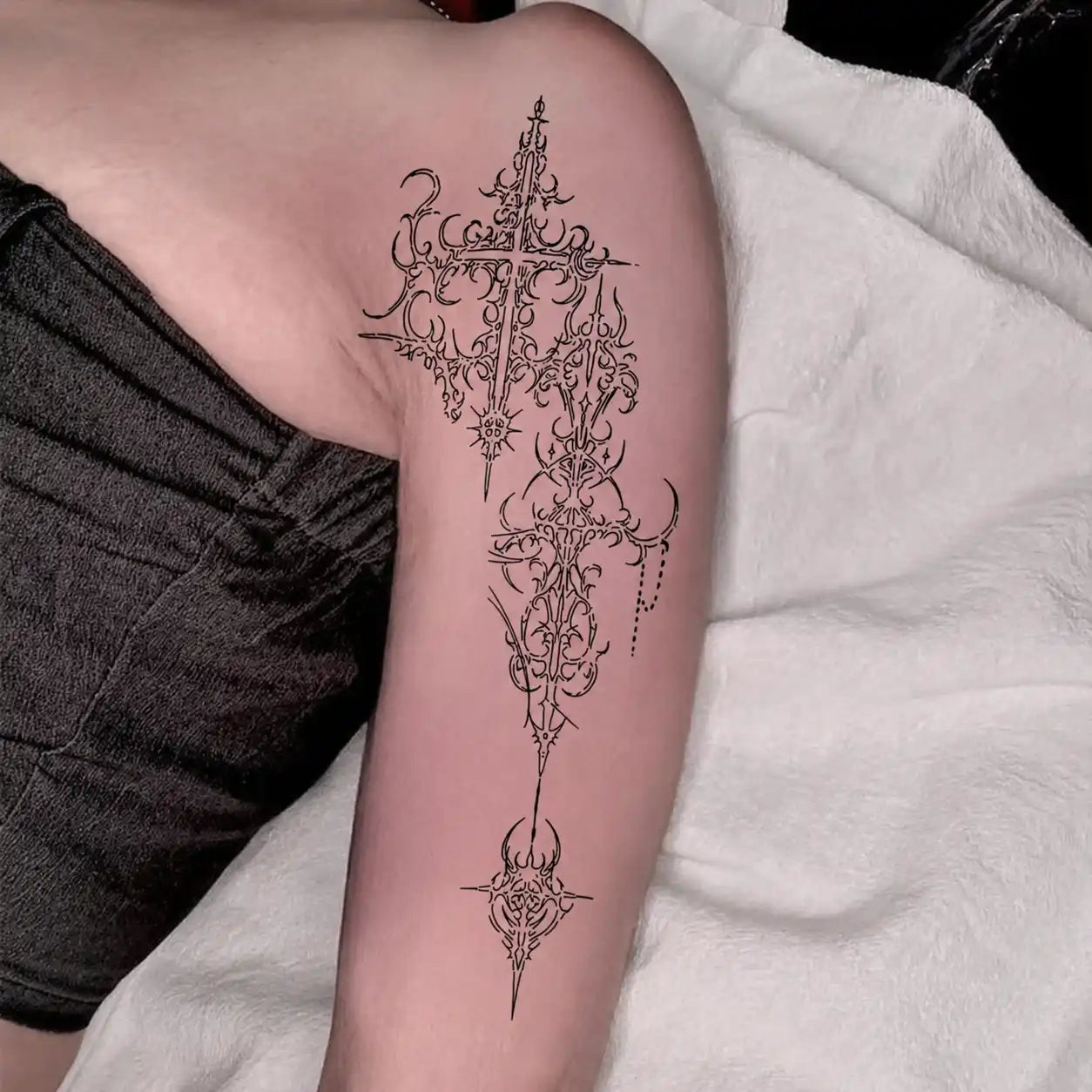 Cross Totem Sleeve temporary tattoo — Yuka Ink