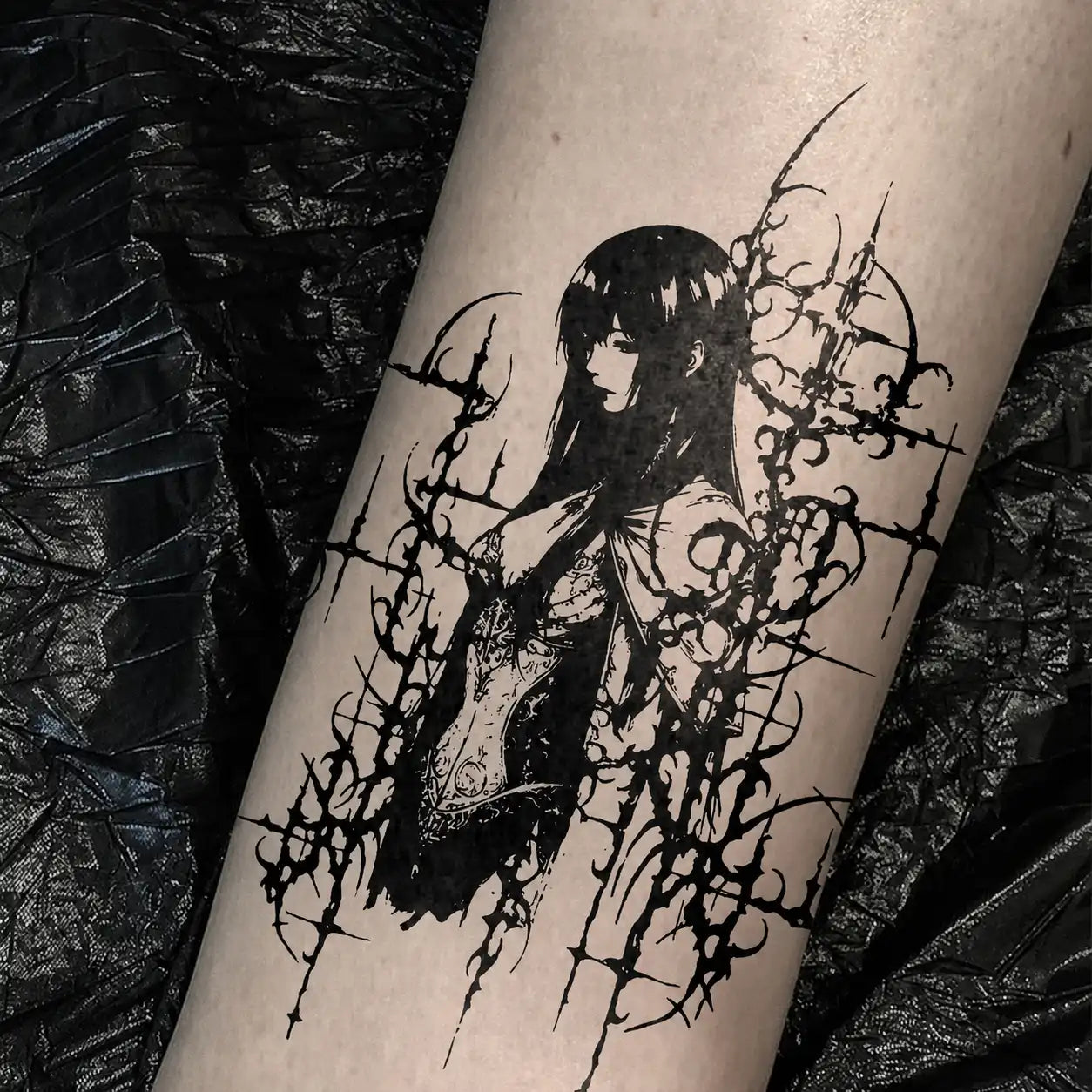 Thorn Muse Tattoo temporary tattoo, view 2 — Yuka Ink