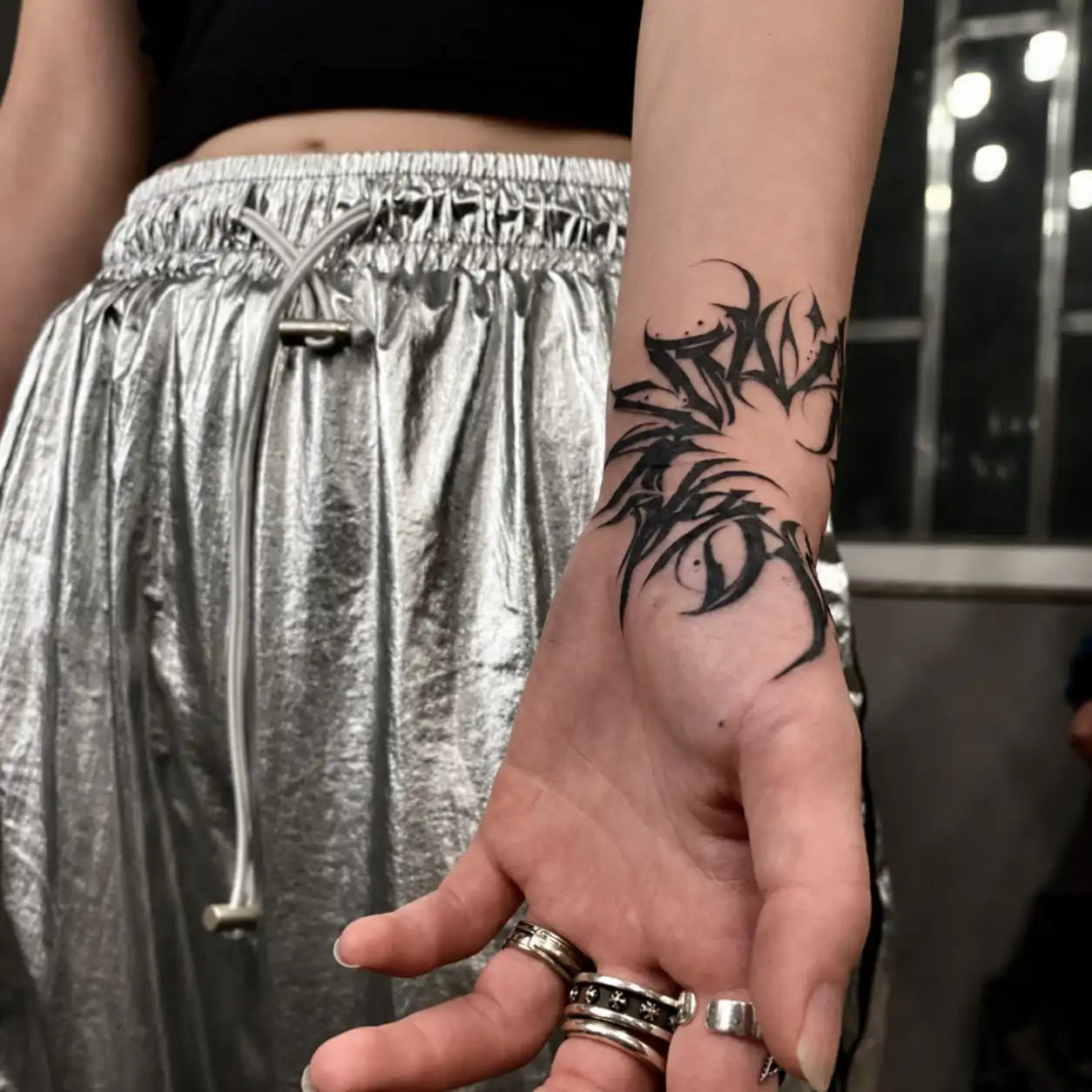 Dark Ink Hand temporary tattoo, view 2 — Yuka Ink