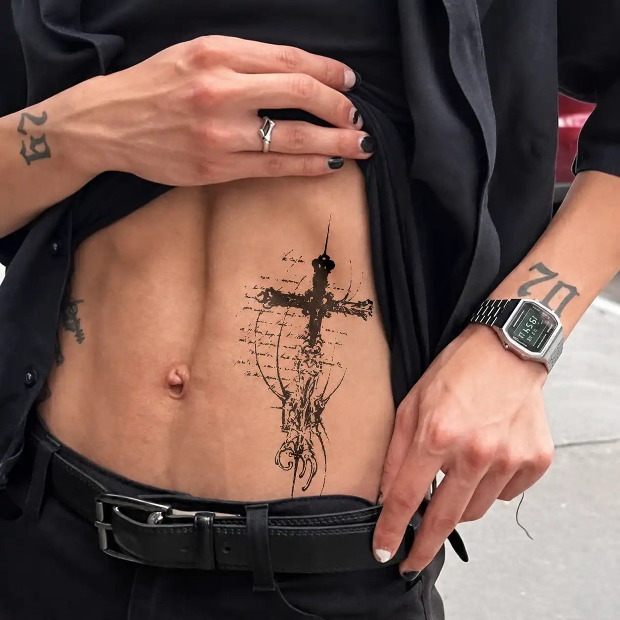 Retro Cross Tattoo temporary tattoo — Yuka Ink