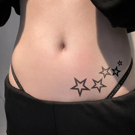 Falling Stars Hip temporary tattoo — Yuka Ink