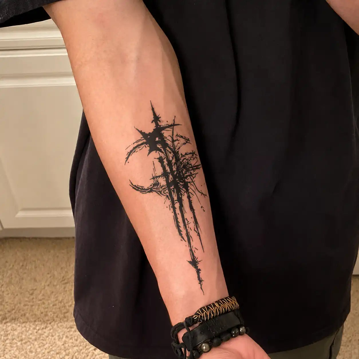 Barbed Cross Tattoo temporary tattoo — Yuka Ink