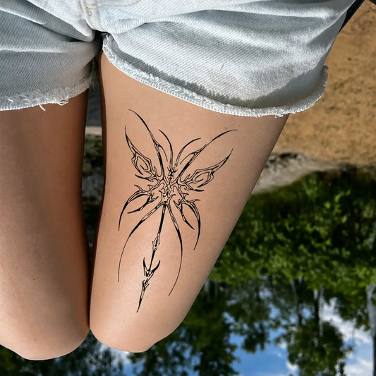 Butterfly Leg temporary tattoo — Yuka Ink
