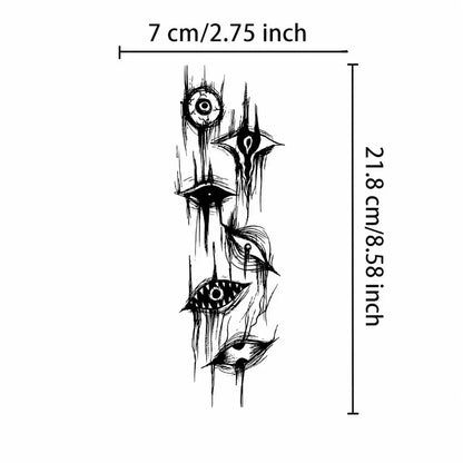 Devil Eyes Sleeve temporary tattoo, view 3 — Yuka Ink
