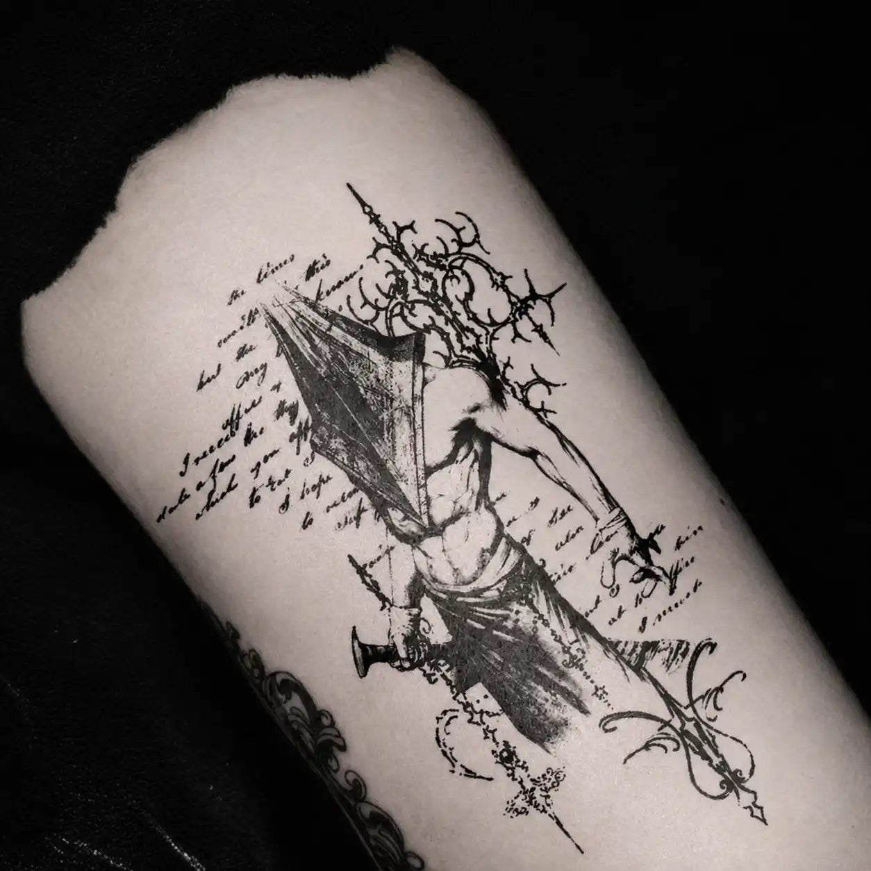 Demon Thorn Tattoo temporary tattoo, view 2 — Yuka Ink