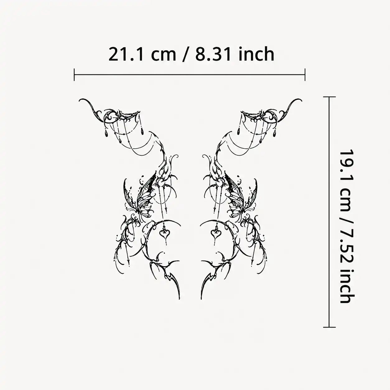 Butterfly Hip temporary tattoo, view 2 — Yuka Ink