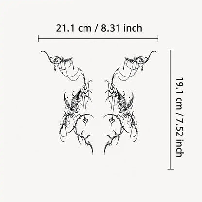 Butterfly Hip temporary tattoo, view 2 — Yuka Ink