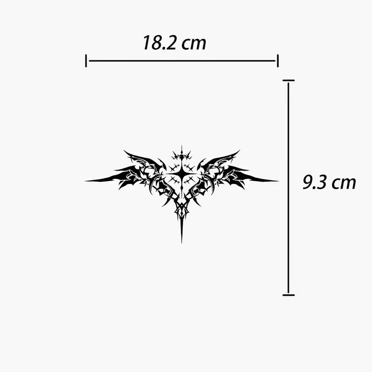 Angel Wings Back temporary tattoo, view 4 — Yuka Ink