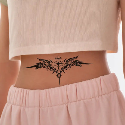 Angel Wings Back temporary tattoo, view 3 — Yuka Ink