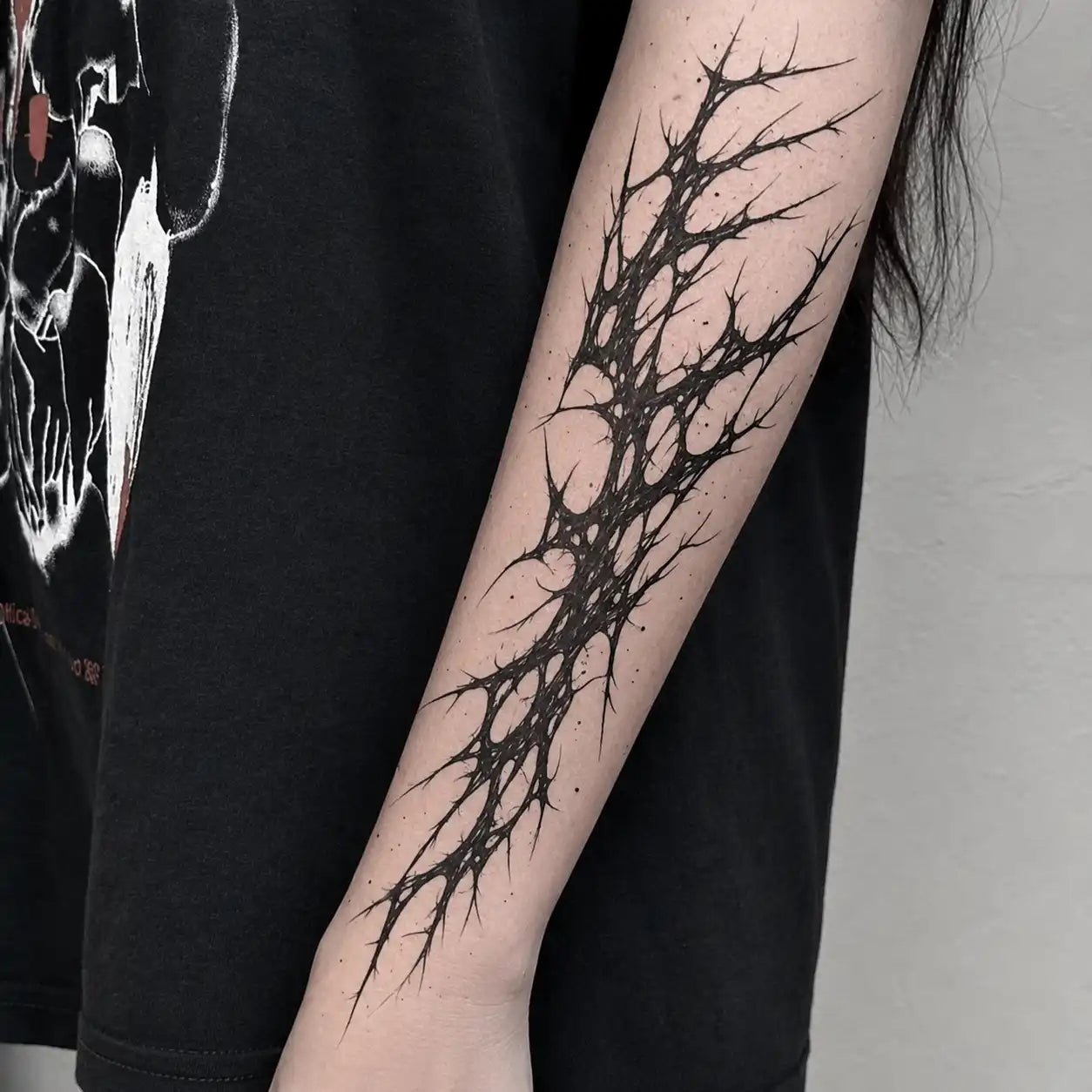 Thorn Lines Tattoo temporary tattoo, view 2 — Yuka Ink