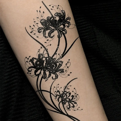 Wildflower Sleeve temporary tattoo, view 2 — Yuka Ink
