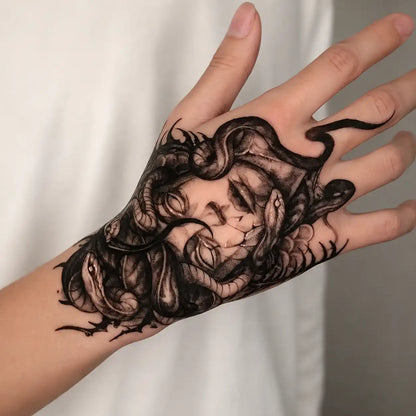 Medusa Hand temporary tattoo, view 2 — Yuka Ink