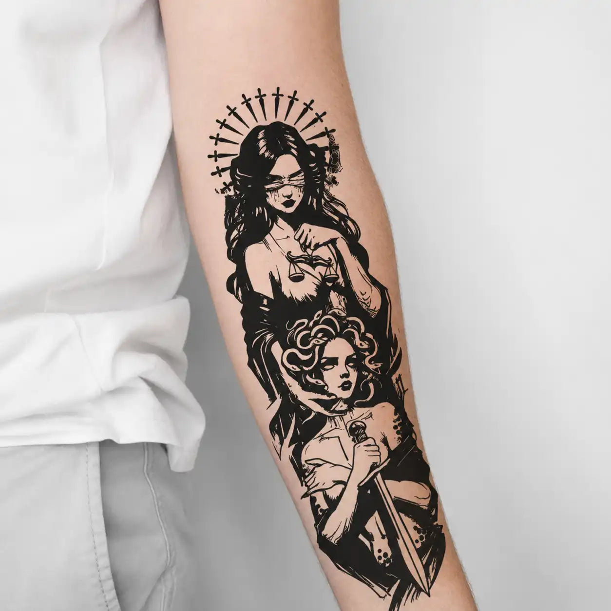 Witch Tattoo temporary tattoo, view 2 — Yuka Ink