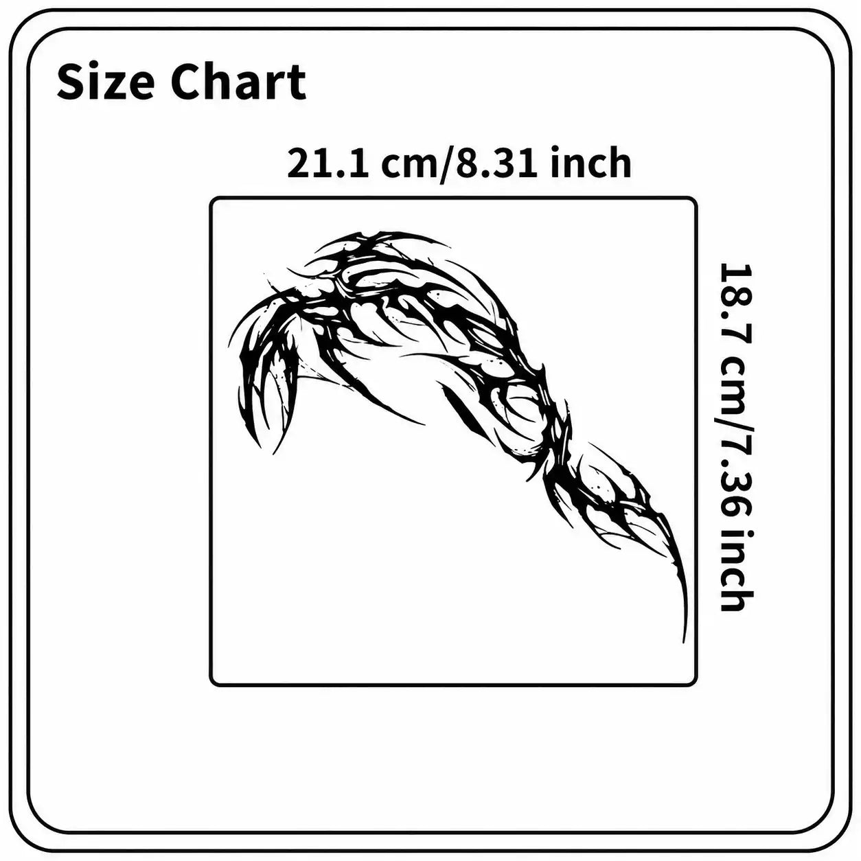 Thorn Wing Sleeve temporary tattoo, view 3 — Yuka Ink