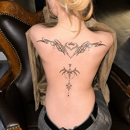 Winged Ornament Back temporary tattoo — Yuka Ink