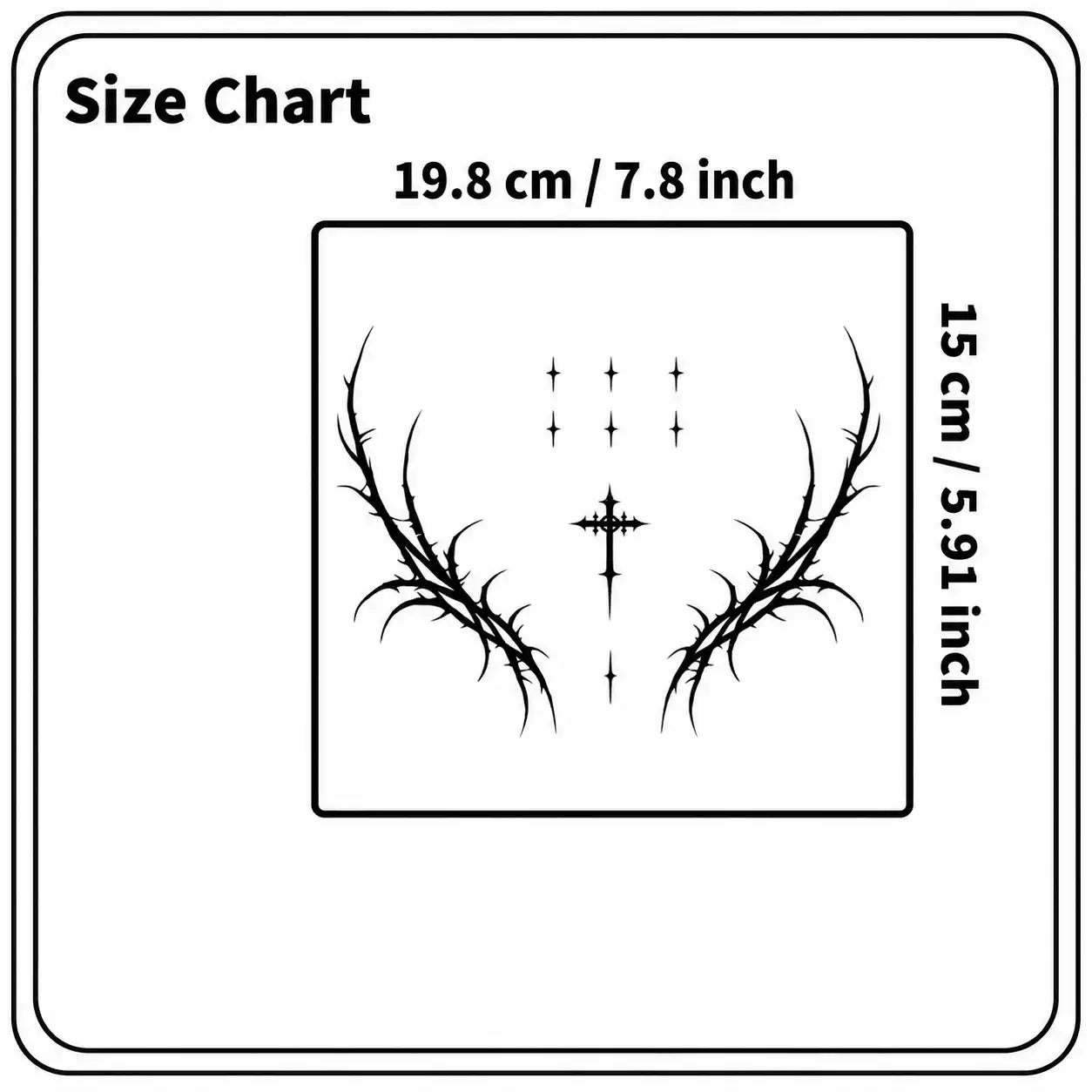 Thorn Cross Sleeve temporary tattoo, view 2 — Yuka Ink