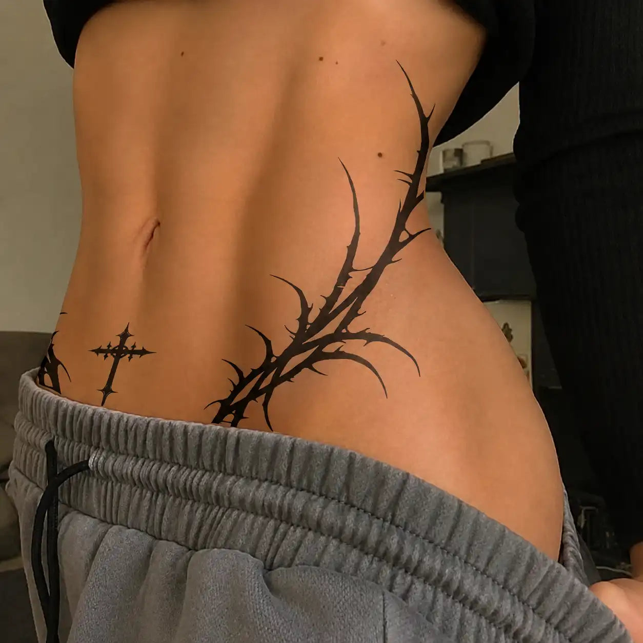 Thorn Cross Sleeve temporary tattoo — Yuka Ink