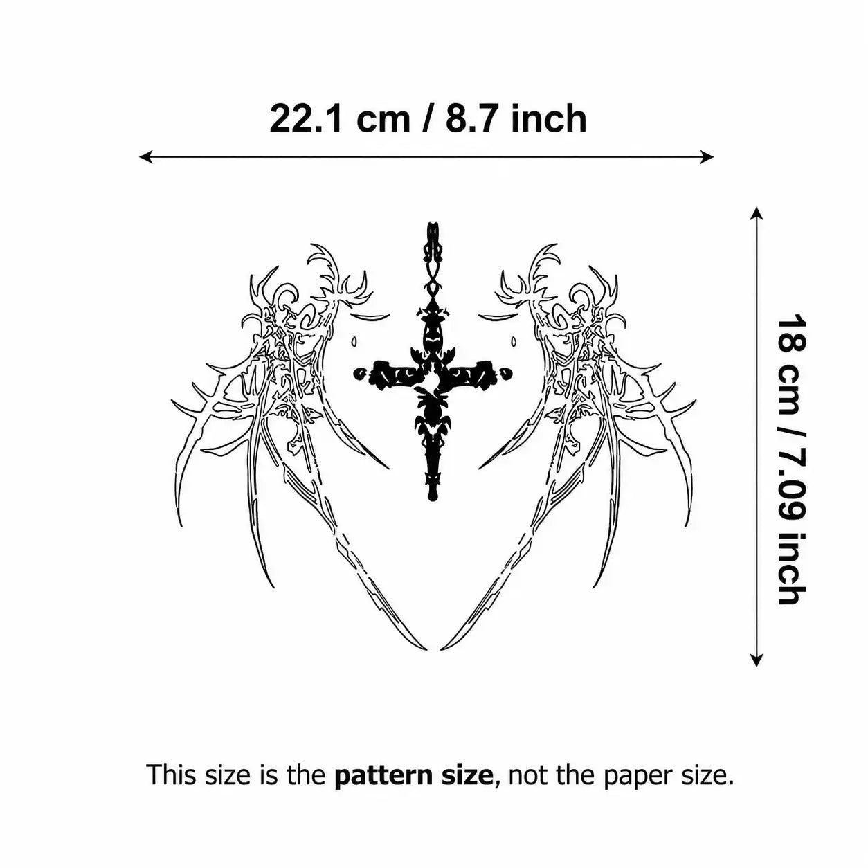 Thorn Cross Hip temporary tattoo, view 3 — Yuka Ink