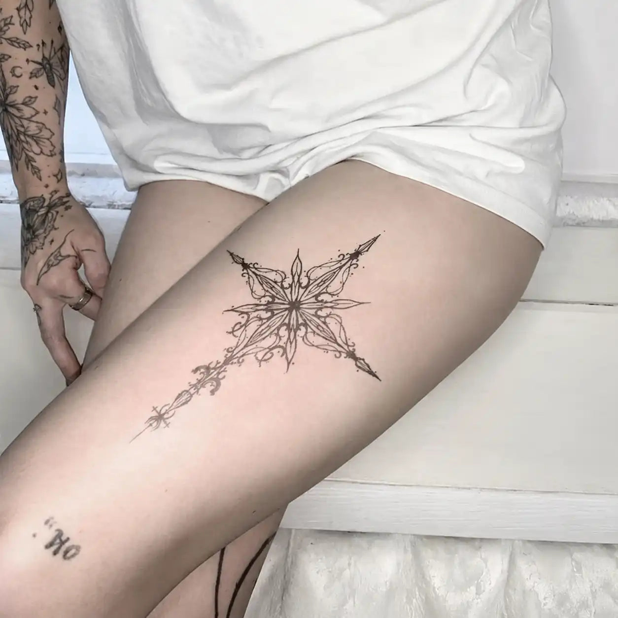Star Totem Leg temporary tattoo — Yuka Ink