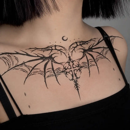 Bat Wings Chest temporary tattoo — Yuka Ink
