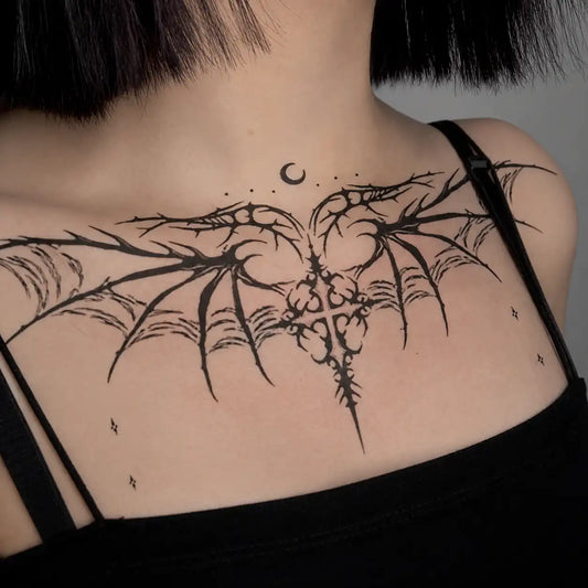 Bat Wings Chest temporary tattoo — Yuka Ink