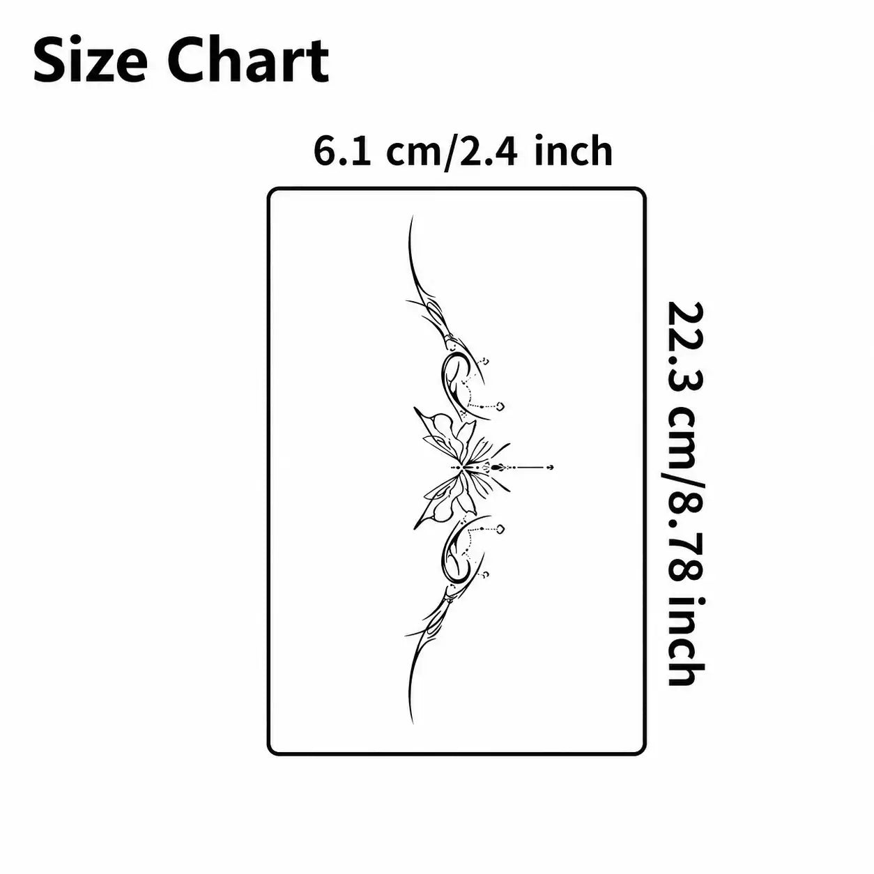 Butterfly Ornament Back temporary tattoo, view 3 — Yuka Ink