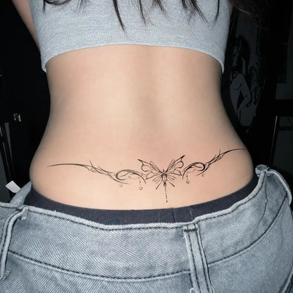 Butterfly Ornament Back temporary tattoo — Yuka Ink