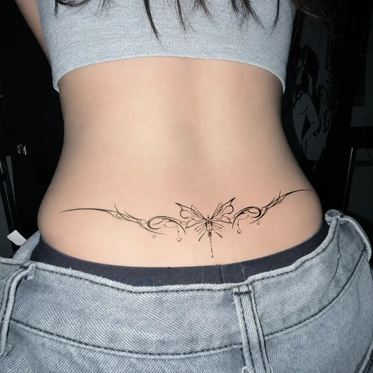 Butterfly Ornament Back temporary tattoo — Yuka Ink