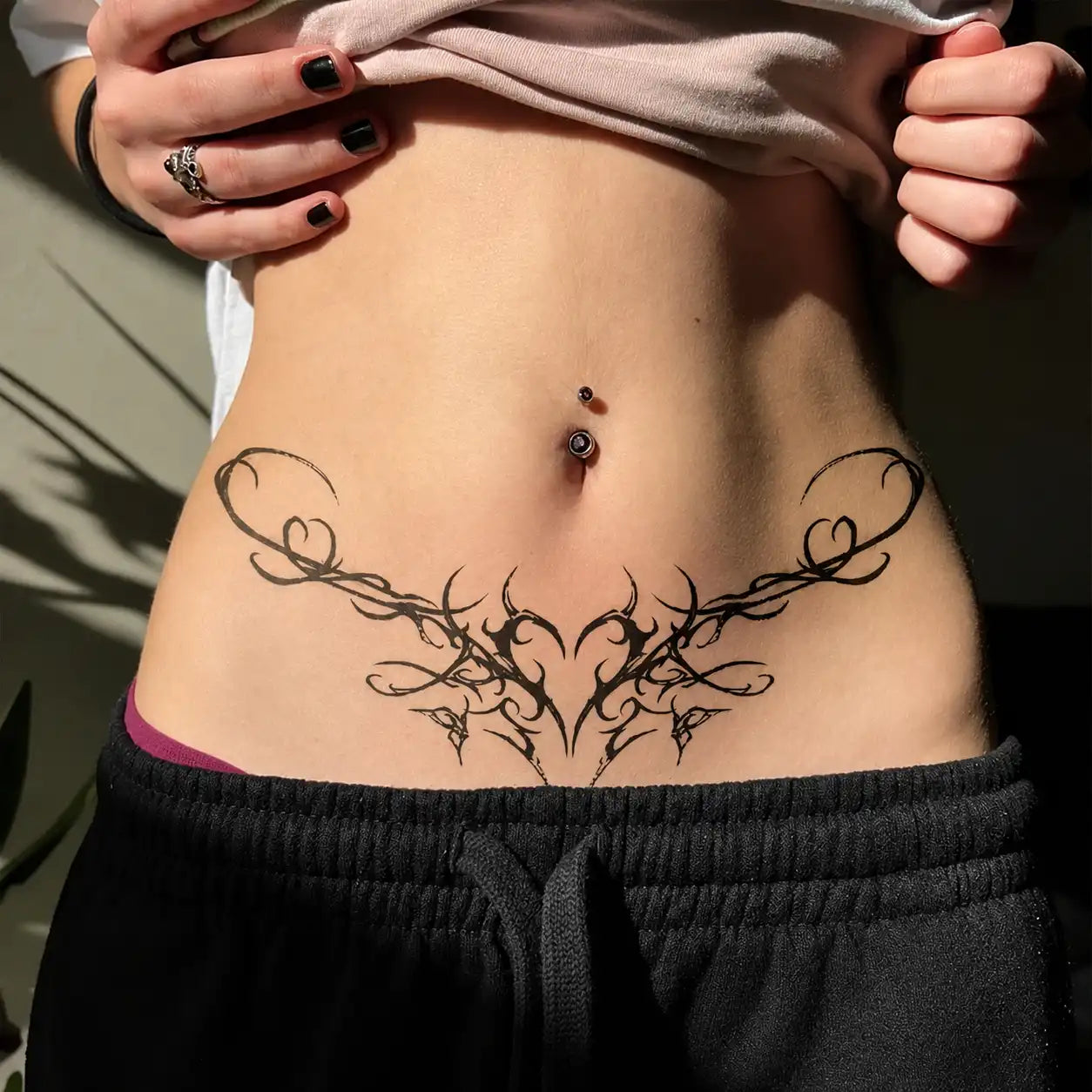 Thorn Vine Hip temporary tattoo — Yuka Ink