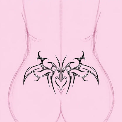 Succubus Hip temporary tattoo, view 2 — Yuka Ink