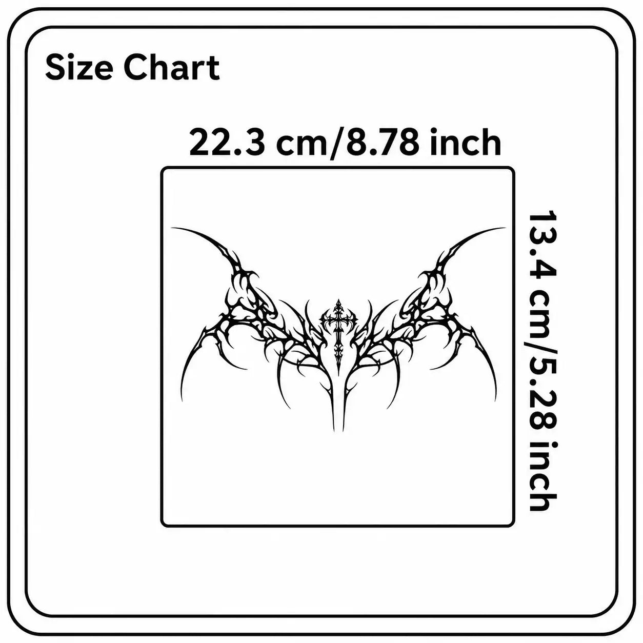 Gothic Wings Back temporary tattoo, view 3 — Yuka Ink