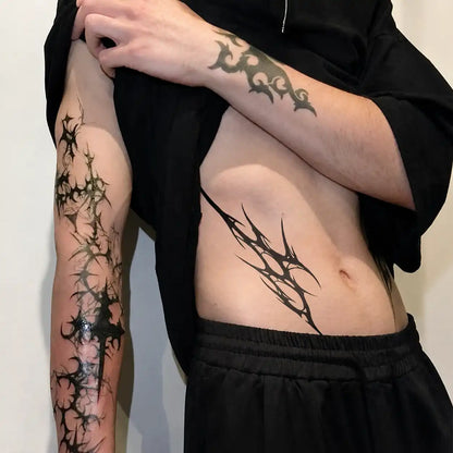 Fallen Thorn Hip temporary tattoo — Yuka Ink