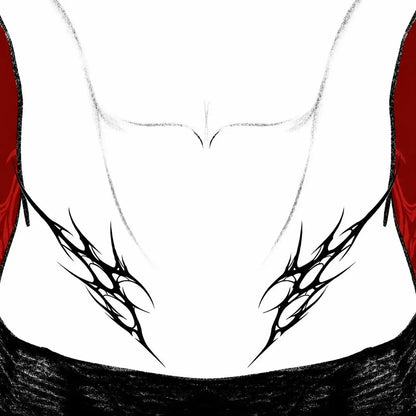 Fallen Thorn Hip temporary tattoo, view 2 — Yuka Ink