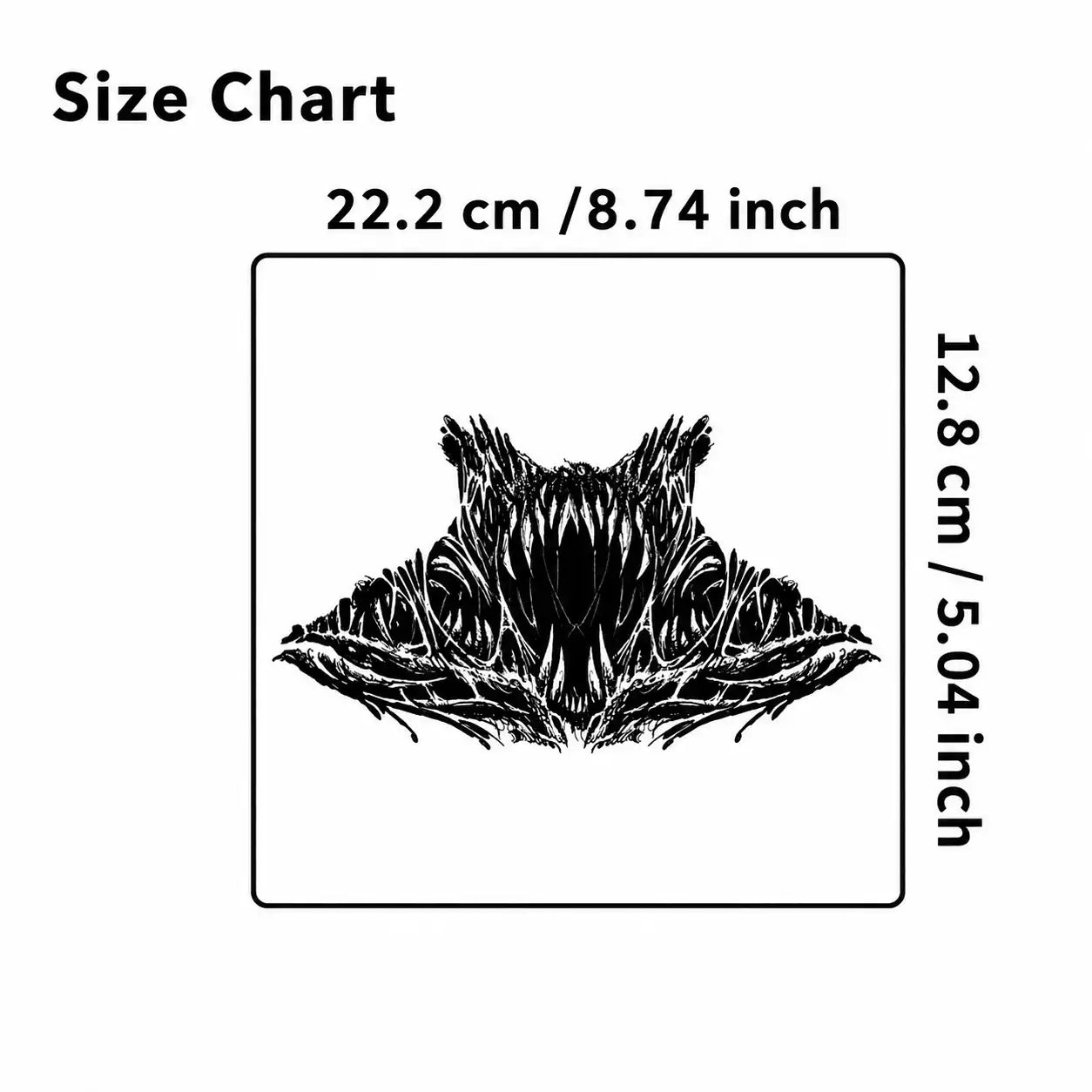 Gothic Veil Neck temporary tattoo, view 3 — Yuka Ink