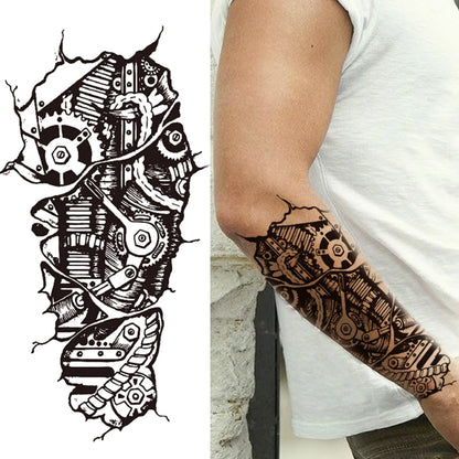 Mechanical Circuit Sleeve temporary tattoo — Yuka Ink