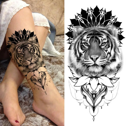 Ornamental Tiger Mandala Sleeve temporary tattoo — Yuka Ink