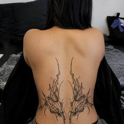 Wild Bloom Twin Back temporary tattoo, view 2 — Yuka Ink